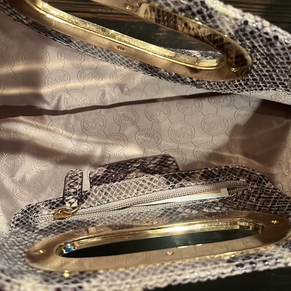NWT Michael Michael Kors Snakeskin Clutch